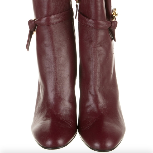 TODAY ONLY SALE! DVF Burgundy Leather Ankle Boots - Picture 2 of 8